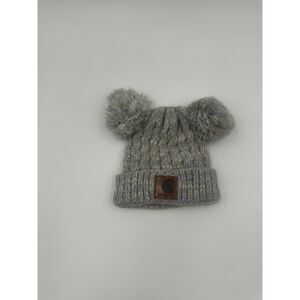 Carhartt Toddler Knitted Beanie 12-18 mo w/ Two Ears Pom Poms Soft and Warm